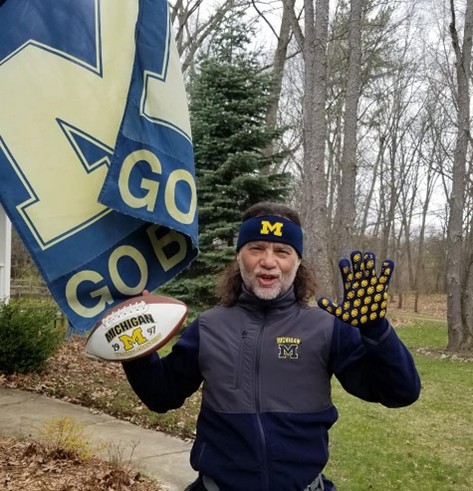 Mark showing his Michigan Wolverines spirit