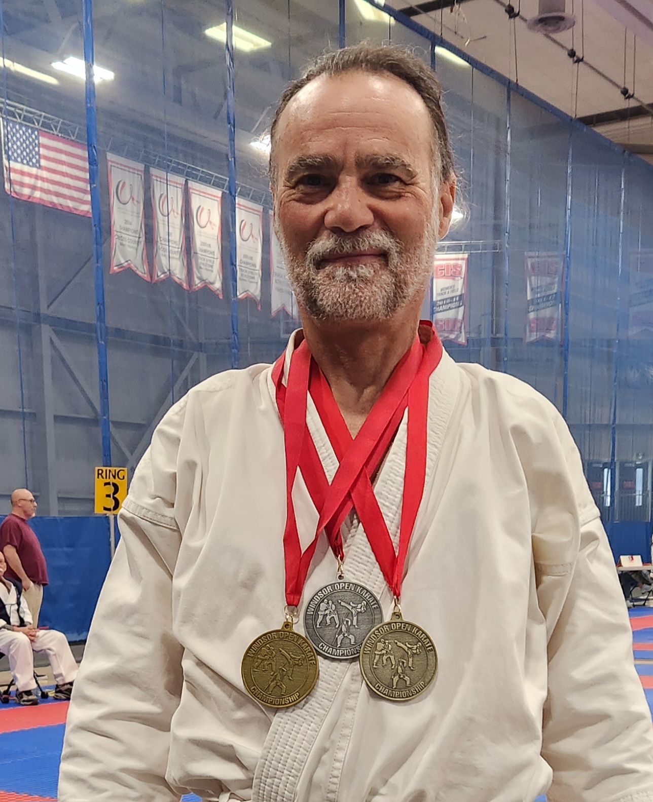 Mark with medals at the Windsor Open Karate Championship